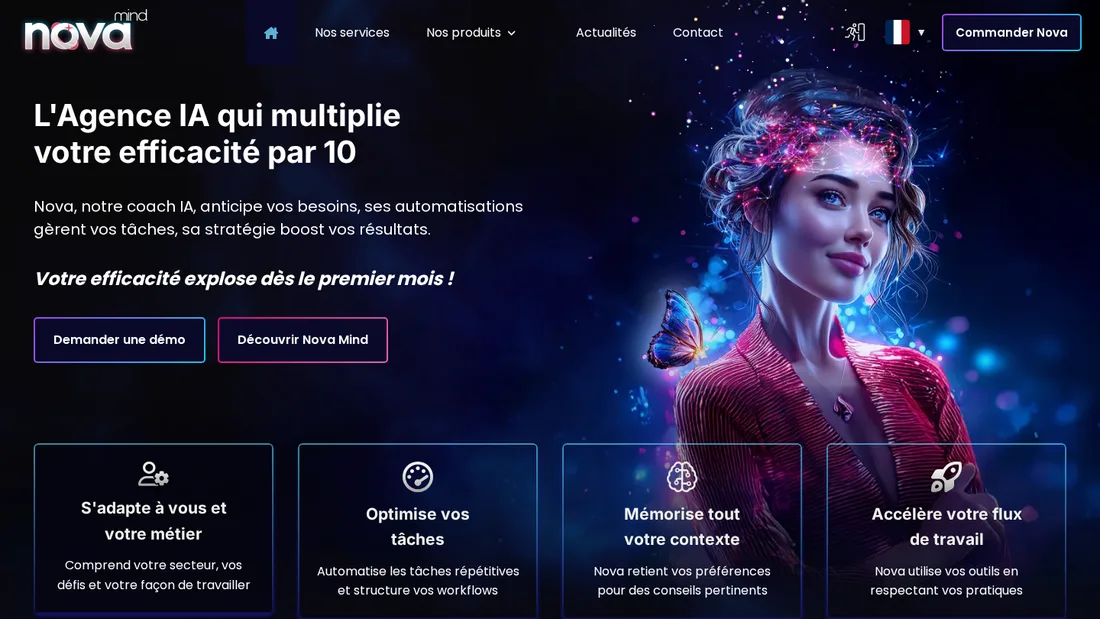 Page d'accueil du site de Nova-Mind